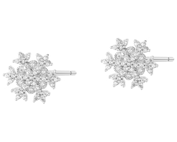 Kolczyki srebrne z cyrkoniami - śnieżynki