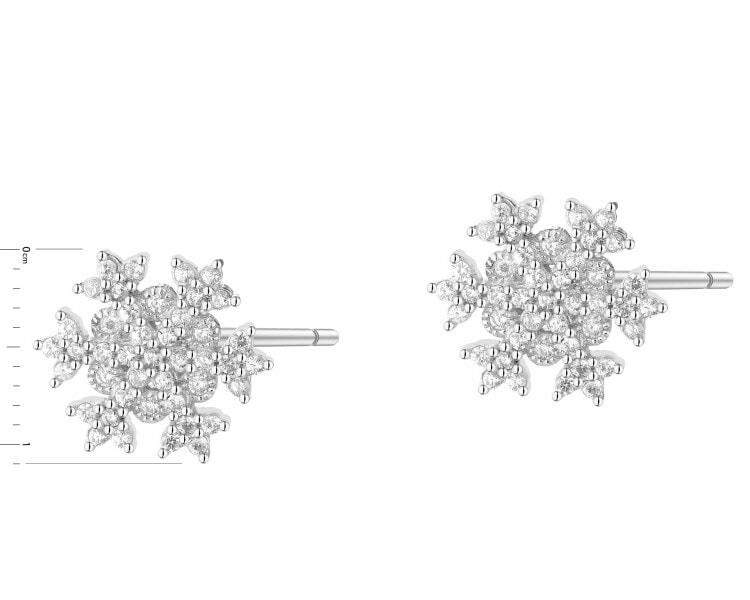 Stříbrné náušnice se zirkony - sněhové vločky