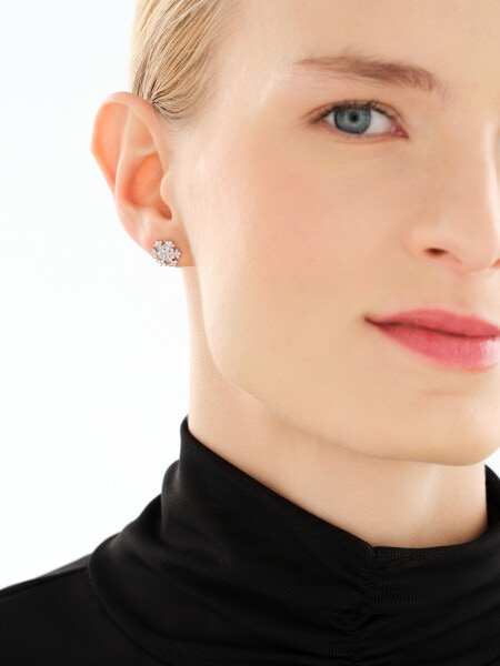 Kolczyki srebrne z cyrkoniami - śnieżynki