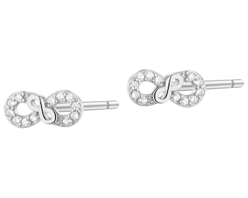 Kolczyki srebrne z cyrkoniami - nieskończoności