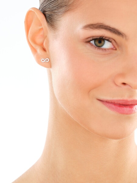 Kolczyki srebrne z cyrkoniami - nieskończoności