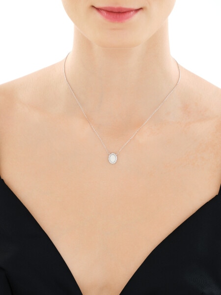 Naszyjnik srebrny z cyrkoniami - Matka Boska