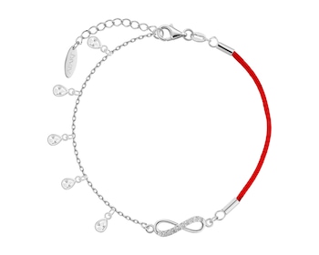 Bransoletka srebrna z cyrkoniami - nieskończoność