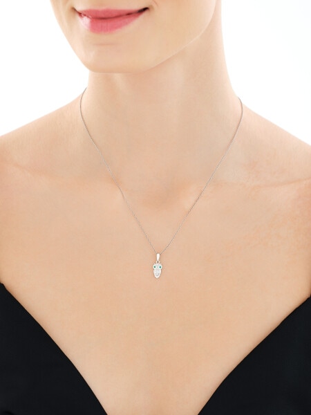 Zawieszka srebrna z cyrkoniami - sowa