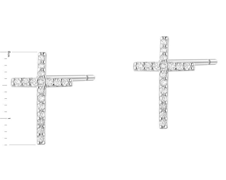 Kolczyki srebrne z cyrkoniami - krzyże