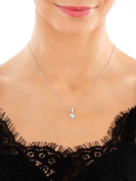 Zawieszka srebrna z cyrkoniami - koniczyna