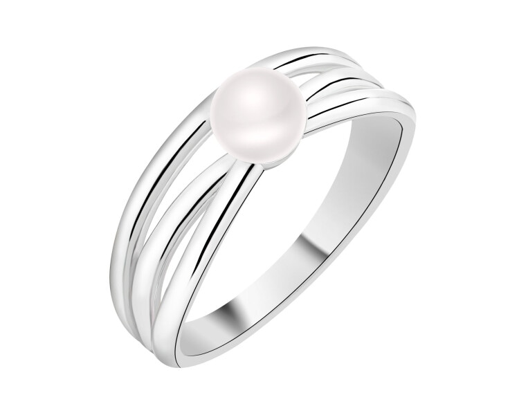 Pierścionek srebrny z perłą