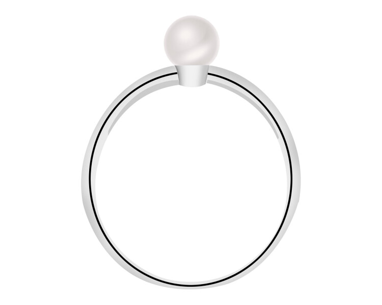 Stříbrný prsten s perlou
