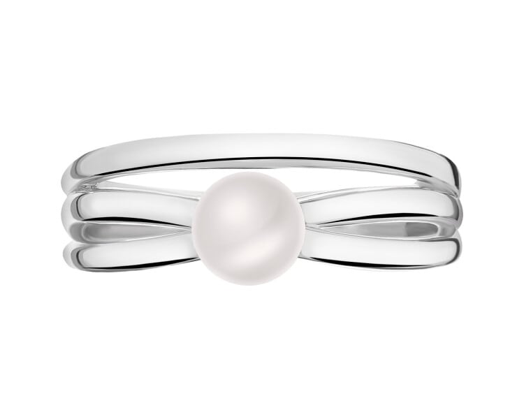 Stříbrný prsten s perlou