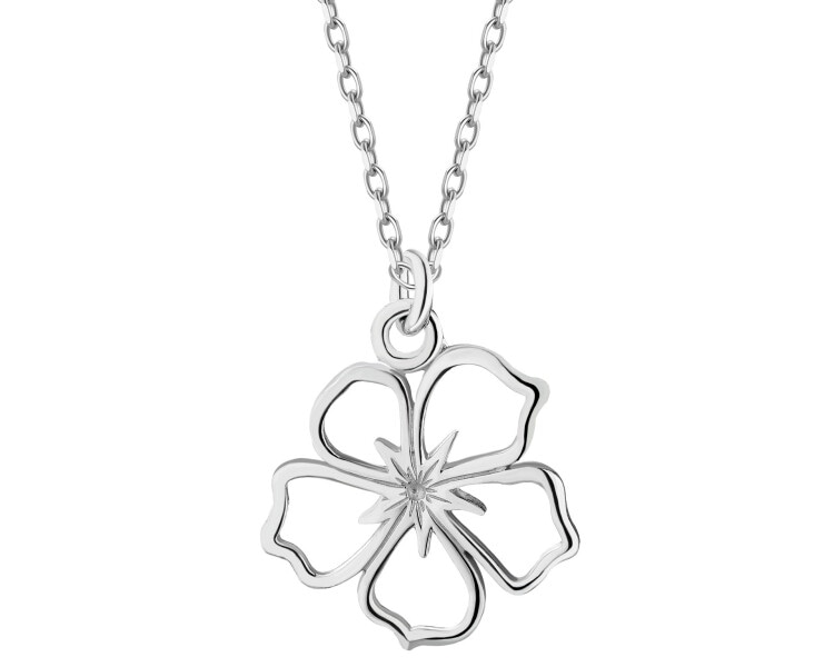 Stříbrný náhrdelník - květ