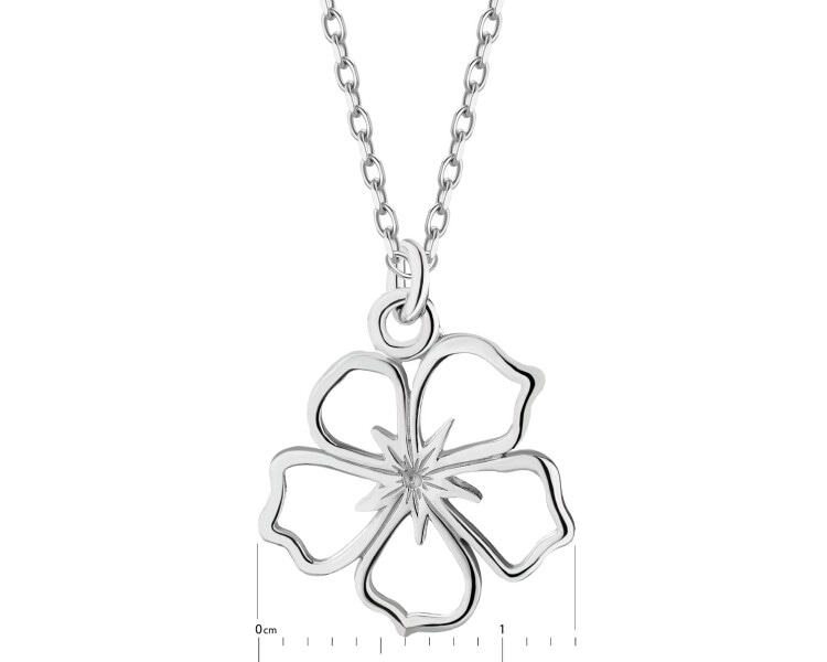 Stříbrný náhrdelník - květ