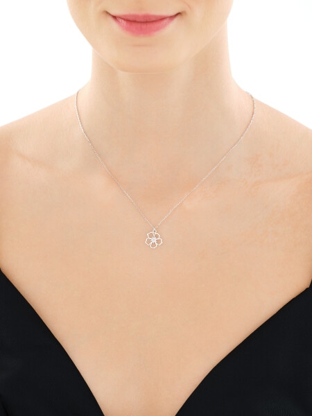 Naszyjnik srebrny - kwiat