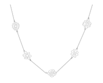 Naszyjnik srebrny - kwiaty