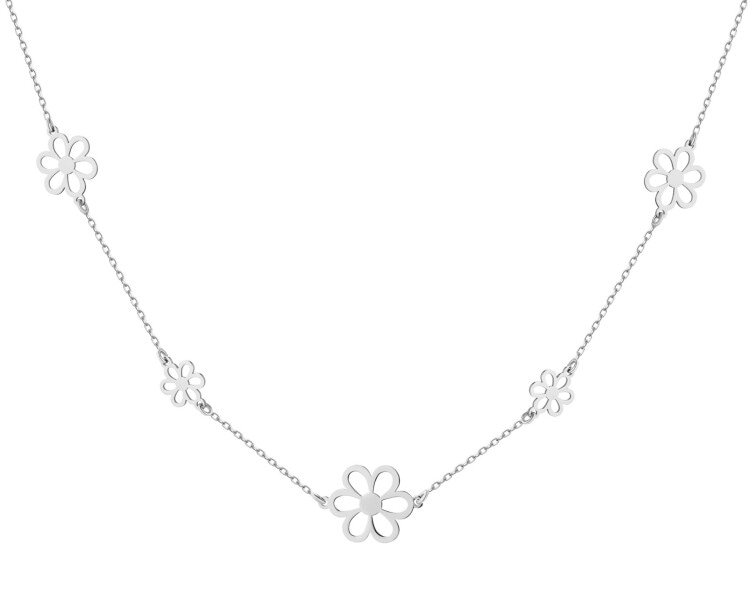 Stříbrný náhrdelník - květy