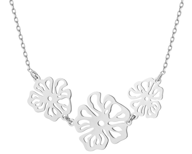 Stříbrný náhrdelník - květy