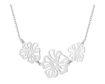 Naszyjnik srebrny - kwiaty