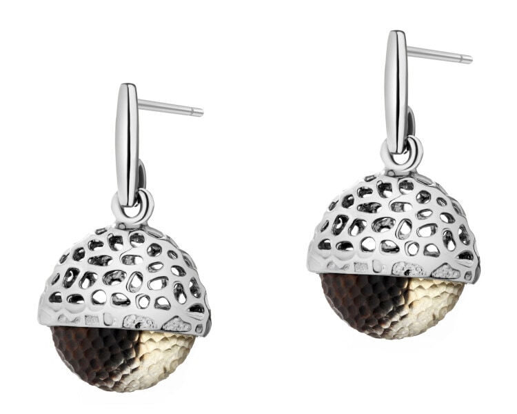 Kolczyki srebrne z bursztynem