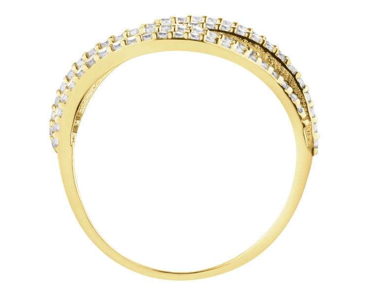 Złoty pierścionek z cyrkoniami