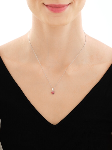 Srebrne kolczyki i zawieszka z cyrkoniami, łańcuszek - serca