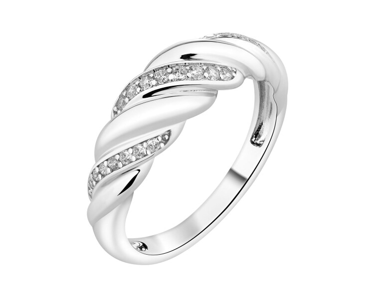 Pierścionek srebrny z cyrkoniami