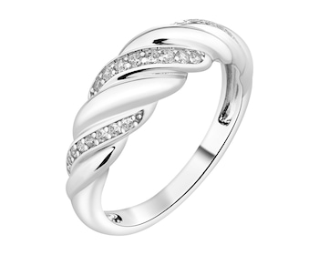 Pierścionek srebrny z cyrkoniami