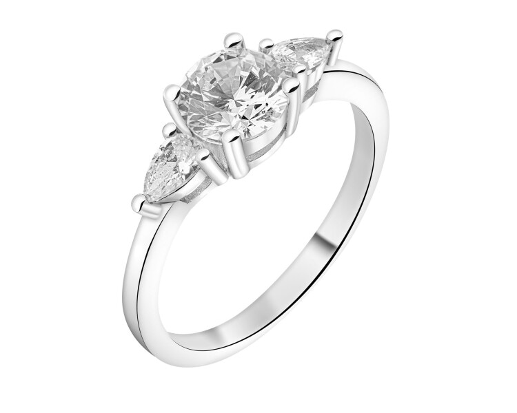 Pierścionek srebrny z cyrkoniami