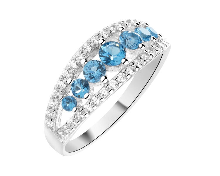 Pierścionek srebrny z cyrkoniami