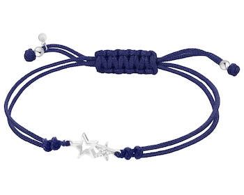 Bransoletka z elementami srebra i cyrkoniami - gwiazdy