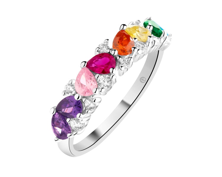 Pierścionek srebrny z cyrkoniami