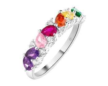 Pierścionek srebrny z cyrkoniami