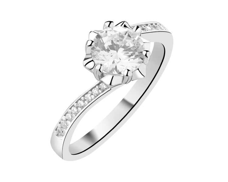 Pierścionek srebrny z cyrkoniami