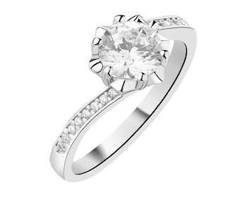 Pierścionek srebrny z cyrkoniami