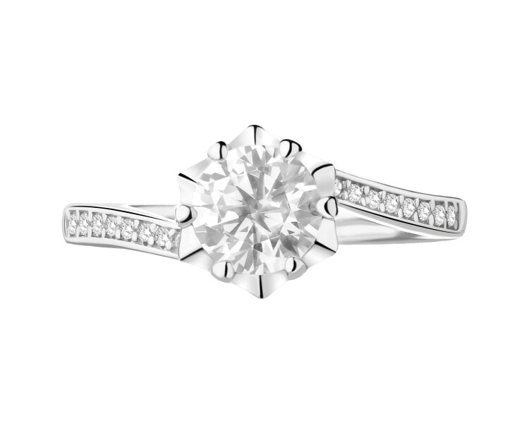 Pierścionek srebrny z cyrkoniami