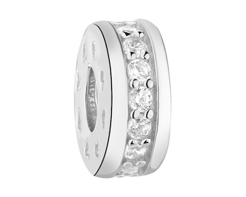 Zawieszka srebrna beads z cyrkoniami