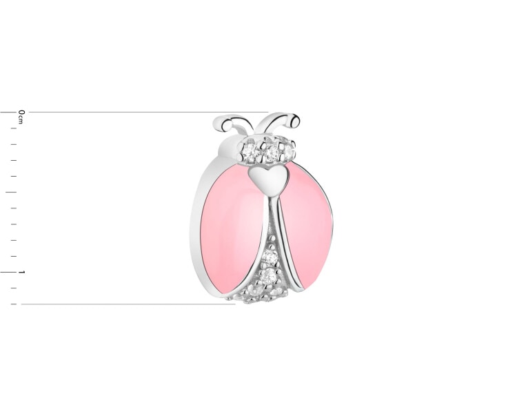 Rhodium Plated Silver Pendant with Cubic Zirconia