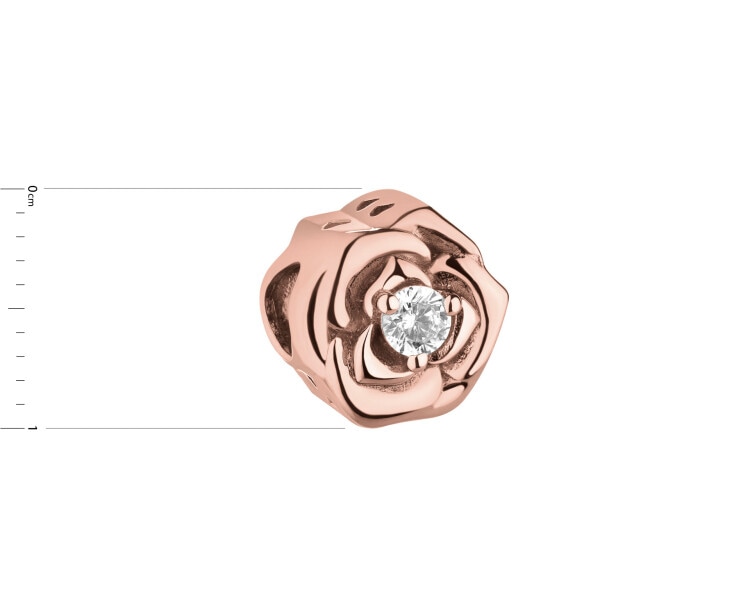 Pozlacený stříbrný přívěsek Beads se zirkony - růže