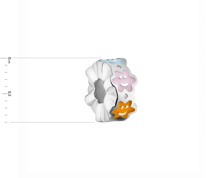 Zawieszka srebrna z emalią beads dla dziecka - stoper