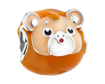 Zawieszka srebrna beads dla dziecka z emalią - lew