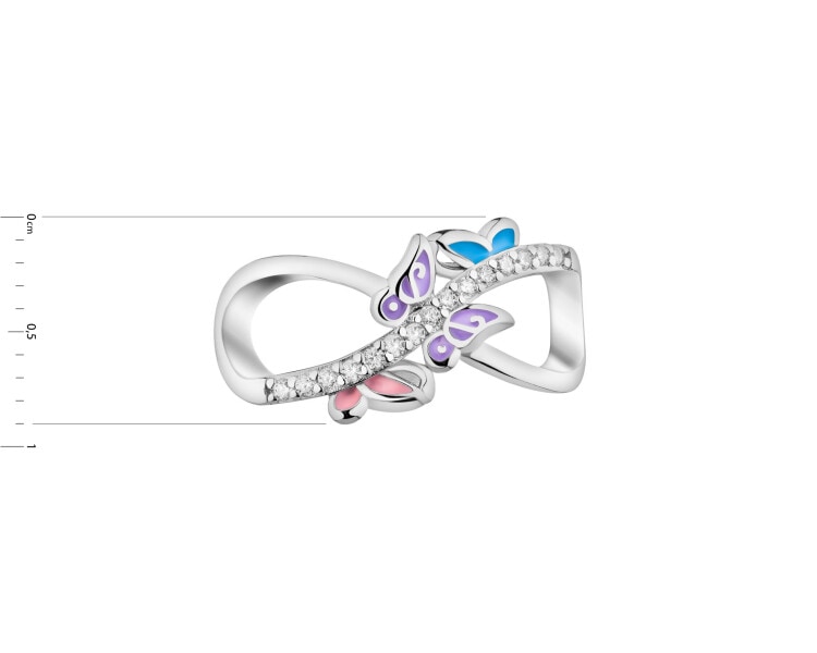 Rhodium Plated Silver Pendant with Cubic Zirconia