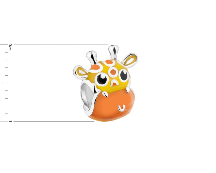 Stříbrný přívěsek Beads se smaltem pro dítě - žirafa
