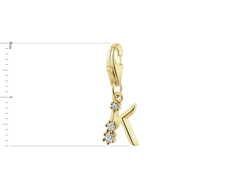 Gold-Plated Silver Pendant with Cubic Zirconia