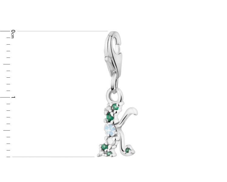 Rhodium Plated Silver Pendant with Cubic Zirconia