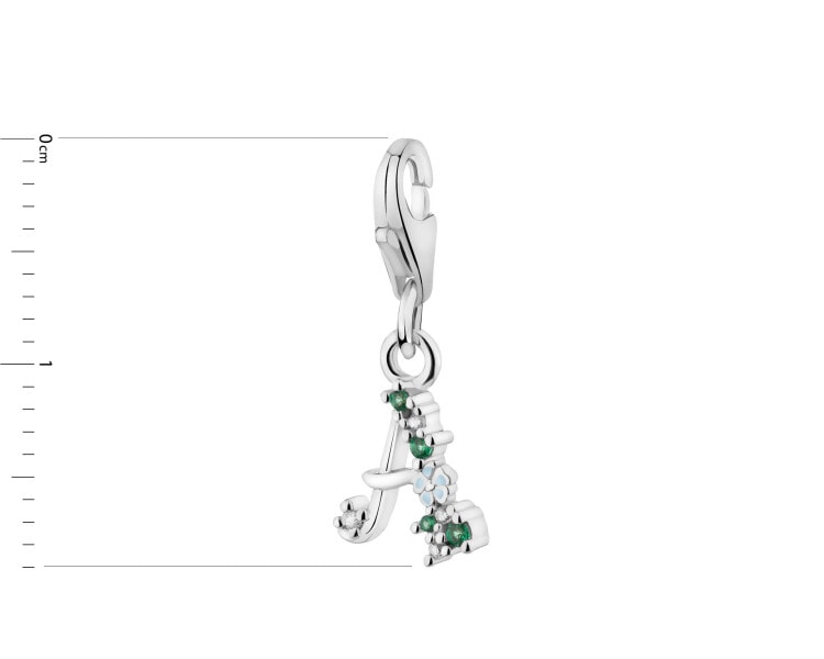 Rhodium Plated Silver Pendant with Cubic Zirconia