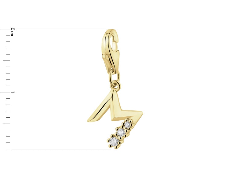 Gold-Plated Silver Pendant with Cubic Zirconia