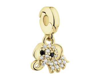 Zawieszka srebrna new charms z cyrkoniami - słoń