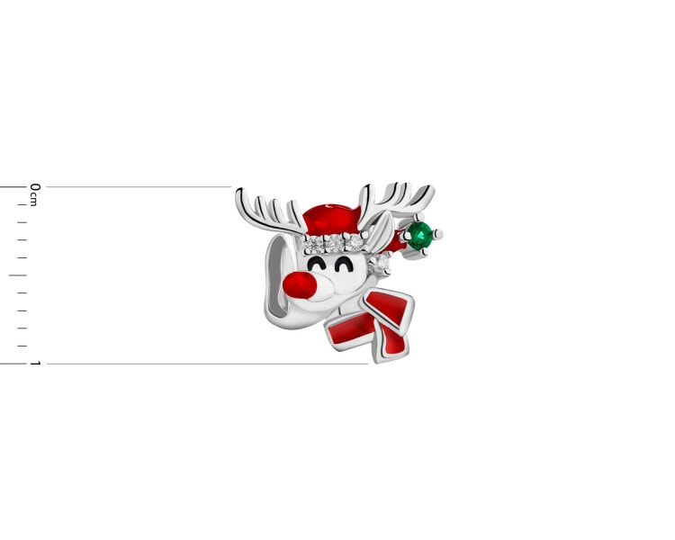 Rhodium Plated Silver Pendant with Cubic Zirconia