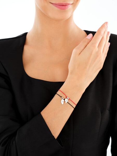 Srebrne bransoletki dla par - komplet - serce, love