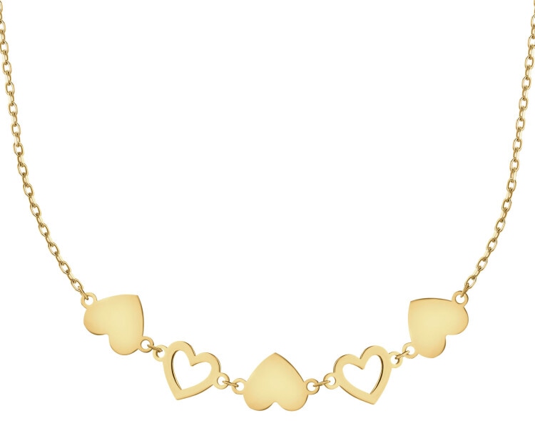 Naszyjnik srebrny - serca