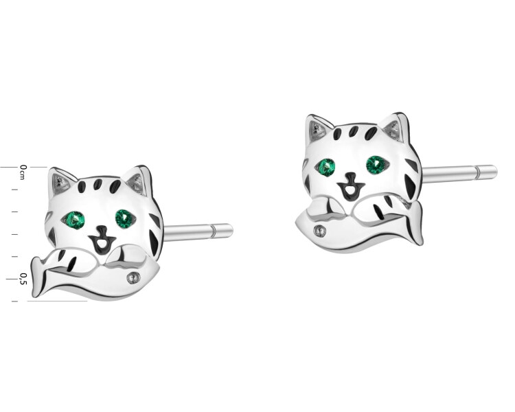 Rhodium Plated Silver Earrings with Cubic Zirconia