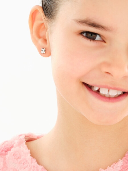Rhodium Plated Silver Earrings with Cubic Zirconia